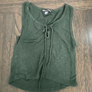 Green knitted tank top